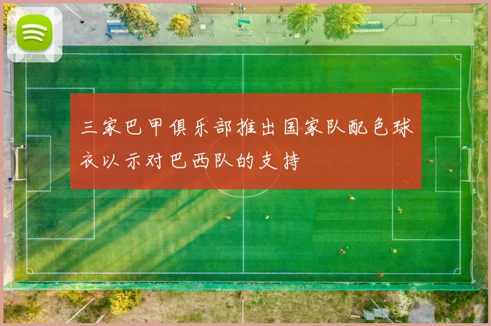 三家巴甲俱乐部推出国家队配色球衣以示对巴西队的支持